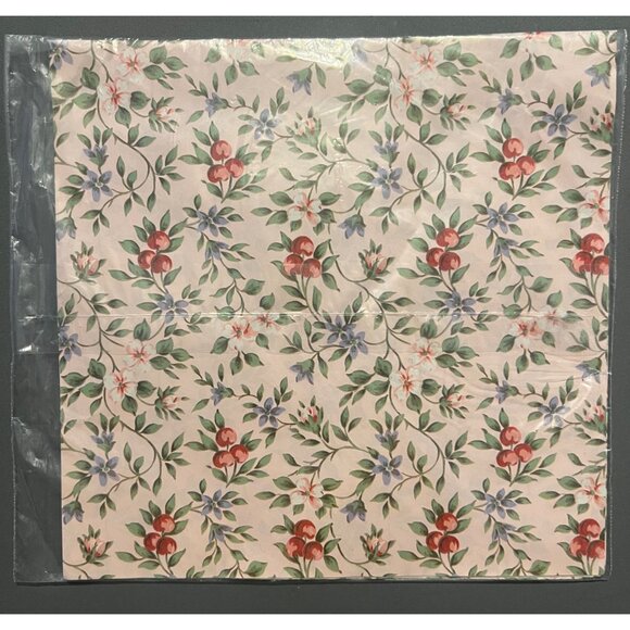 Hallmark All Occasions Sealed Gift Wrap Dainty Flowers & Cherries 2 Full Sheets - Picture 3 of 3